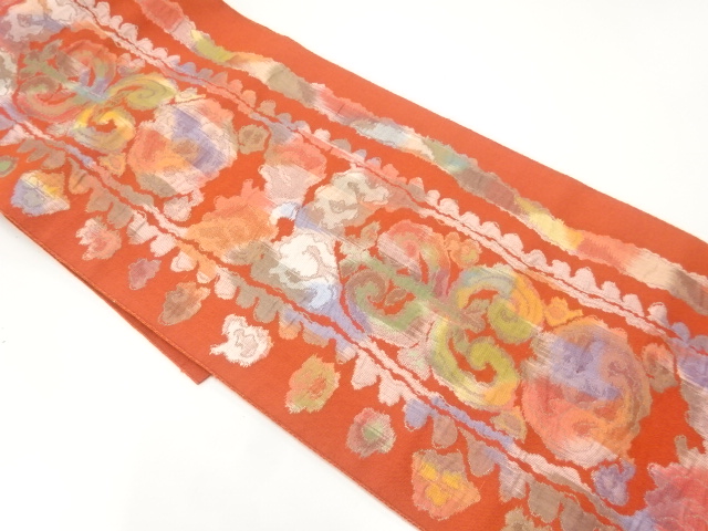 花唐草模様織出し名古屋帯